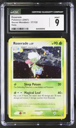 CGC 9 MINT Roserade 2007 Secret Wonders 17/132 Holo Pokemon Card - Image 1