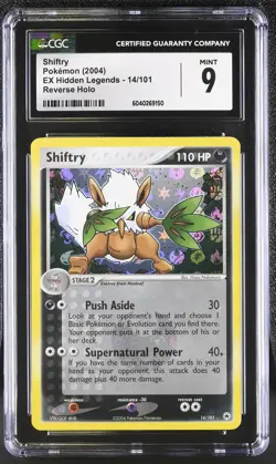 CGC 9 MINT Shiftry 2004 EX Hidden Legends 14/101 Reverse Holo Pokemon Card - Image 1