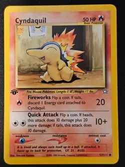 Pokemon TCG Cyndaquil 57 Neo Genesis 1st Edition Mint Near Mint (non-holo) - Image 1