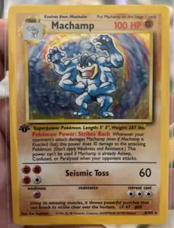 Machamp 8/102 Base Set 1st Edition MP Pokemon 8/102 - Image 1