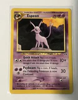 Espeon 20/75 Neo Discovery Unlimited Regular Rare Stage 1 HP 70 - Image 1