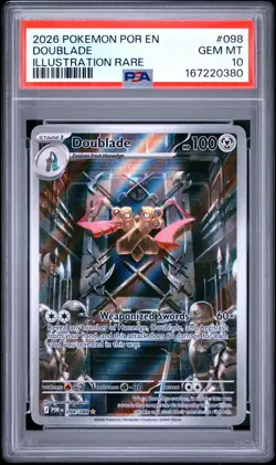 2026 POKEMON POR EN-PERFECT ORDER ILLUSTRATION RARE #098 DOUBLADE PSA 10 - Image 1