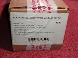 Pokemon TCG SWSH Vivid Voltage Booster Box SEALED CASE (6 Booster Boxes) - Image 1