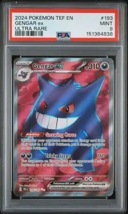 Pokemon TCG Gengar EX Ultra Rare Card 2024 Temporal Forces 193/162 PSA 9 Mint - Image 1