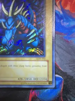 Yugioh! Tri-Horned Dragon LOB-000 Secret Rare 1st Edition Asian English - Image 3
