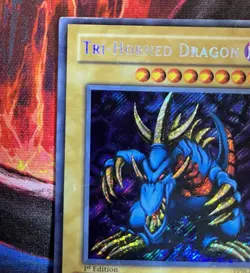 Yugioh! Tri-Horned Dragon LOB-000 Secret Rare 1st Edition Asian English - Image 5