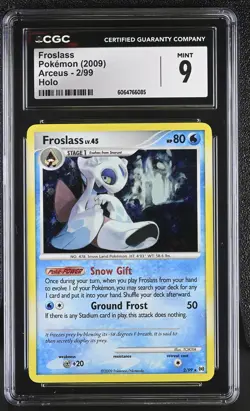 CGC 9 MINT Froslass 2009 Arceus 2/99 Holo Pokemon Card - Image 1