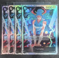 Playset Bandai One Piece TCG Yamato OP16-098 EN Black SR Foil x4 - Image 1