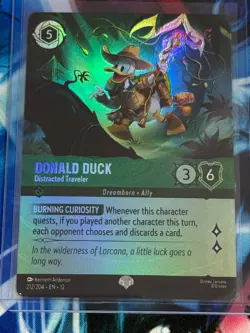 Disney Lorcana Wilds Unknown Epic Donald Duck - Distracted Traveler 212/204 - Image 1