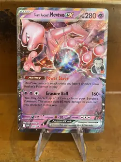 Team Rocket's Mewtwo ex Pokemon Destined Rivals Black Star Promo Card SVP205 NM - Image 1