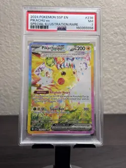 Pokemon Pikachu TCG Surging Sparks EX Card 2024 SIR, 238/191 PSA 7 - Image 1