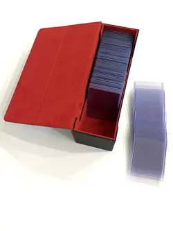 Trading Card Storage Box Case With 100 Top Loaders Pokemon TCG Sports Cards - Image 1