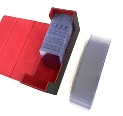 Trading Card Storage Box Case With 100 Top Loaders Pokemon TCG Sports Cards - Image 5