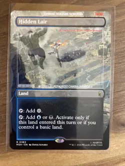 Hidden Lair (Borderless) 383 Rare Marvel Super Heroes Magic: The Gathering Reg - Image 1
