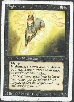 NIGHTMARE Revised 3rd rare Magic the Gathering MTG black flying - Image 1