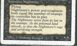 NIGHTMARE Revised 3rd rare Magic the Gathering MTG black flying - Image 3