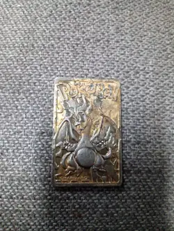 23K Gold Plated Charizard Pokemon TCG Vintage 1999 BK Burger King LP Metal Card - Image 2
