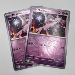 Mewtwo Reverse HOLO 059/142 2x x2 Pokemon Cards 2024 Stellar Crown - Image 1