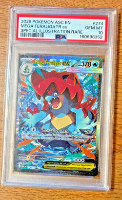 2026 POKEMON ASCENDED HEROES SPECIAL ILLUSTRATION RARE MEGA FERALIGATR EX PSA 10 - Image 1