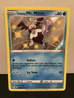 Galarian Mr. Mime SV020/SV122 Pokemon Shining Fates Shiny Holo Rare - Image 1