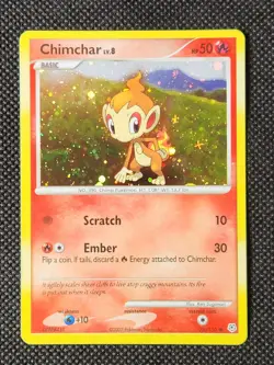 Played (LP) Chimchar Cosmos-Holo #76 Diamond and Pearl Pokemon TCG - Image 1