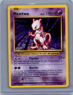 Pokemon TCG Evolutions Mewtwo Rare non-holo - Image 1