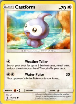 Castform 105/145 Common Guardians Rising Pokemon Near Mint - Image 1