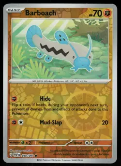 Barboach 050/091 Common Paldean Fates Pokemon Reverse Holo Near Mint - Image 1