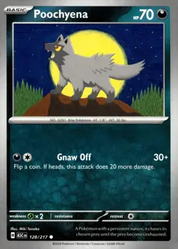 Poochyena 128/217 Common Ascended Heroes Pokemon Near Mint - Image 1