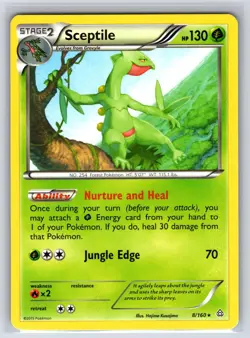 Sceptile 8/160 Rare Primal Clash Pokemon Moderately Played - Image 1
