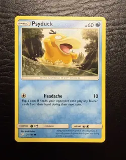 Pokemon TCG Psyduck Sun & Moon - Team Up 26/181 Regular Common NM - Image 1