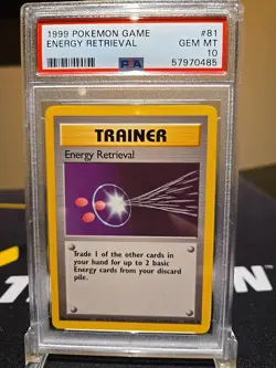 1999 POKEMON GAME 81 ENERGY RETRIEVAL BASE SET PSA 10 GEM MINT UNLIMITED - Image 1