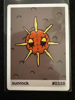 Pookiemoot Gen 3 - Sunrock (Solrock) #0338 - Pokemon Fan Art Non TCG - Image 1