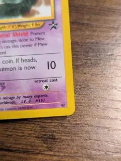 Vintage Pokemon WoTC 2000 🧬 Mew Black Star Promo #47 Lilypad Mew 🌿 - Image 5