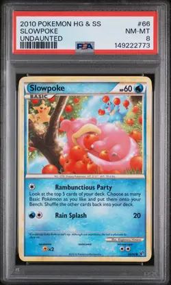 Slowpoke 66/123 Heartgold & Soulsilver Undaunted Pokemon PSA 8 * LOW POP 14** - Image 1