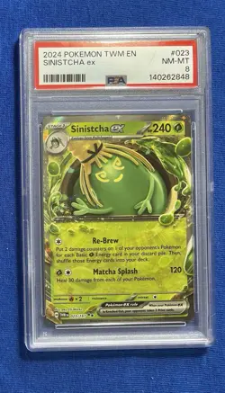 2024 POKEMON TWM EN #23 SINISTCHA EX PSA 8 TWILIGHT MASQUERADE - Image 1