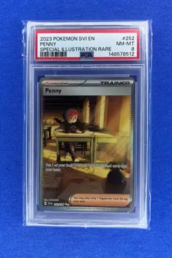 2023 Pokemon Svi EN-Scarlet & Violet Penny Special Illustration Rare #252 PSA 8 - Image 1