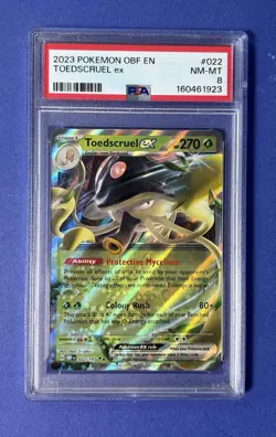 2023 Pokemon OBF EN Toedscruel ex #022 PSA 8 NM-MT - Image 1