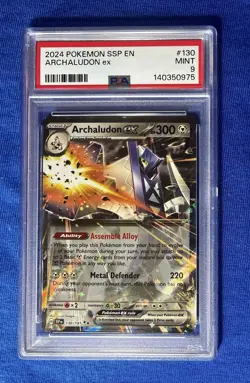 2024 POKEMON SSP EN-SURGING SPARKS #130 ARCHALUDON EX PSA 9 - Image 1