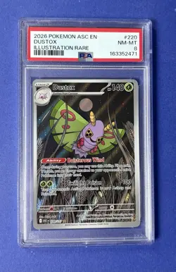 2026 Pokemon ASC EN Dustox Illustration Rare #220 PSA 8 NM-MT - Image 1