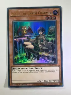 Aussa the Earth Charmer CH02-EN004 Ultra Rare 1st Edition YuGiOh Card NM - Image 1