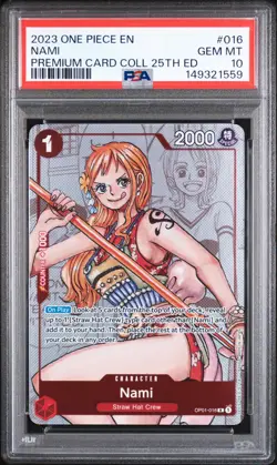 PSA 10 - Nami OP01-016 - One Piece Premium Card Collection 25th Edition English - Image 1