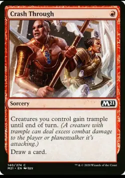 X 1 Crash Through NM M21 140 MTG Magic The Gathering - Image 1