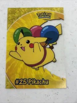 Pikachu #25 PC1 2000 Topps Pokemon TV Animation Blue Logo Clear Card NM Vintage - Image 1
