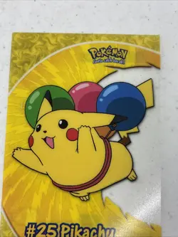 Pikachu #25 PC1 2000 Topps Pokemon TV Animation Blue Logo Clear Card NM Vintage - Image 4
