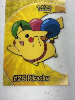Pikachu #25 PC1 2000 Topps Pokemon TV Animation Blue Logo Clear Card NM Vintage - Image 5