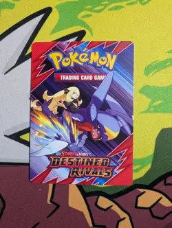 Pokemon Destined Rivals Trainer Tip Insert Pre-Release Card Cynthia Garchomp - Image 1