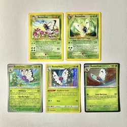 Butterfree Pokemon Card Lot x5 - Featuring Jungle/Neo + Holos & Reverse Holo - Image 1