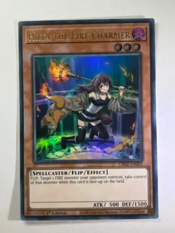 Hiita the Fire Charmer CH02-EN002 Ultra Rare 1st Edition YuGiOh Card NM - Image 1