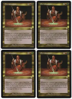 Overabundance x4 4x 2000 Invasion PLAYSET Multi-Color Enchantment MTG NM AZ3 - Image 1